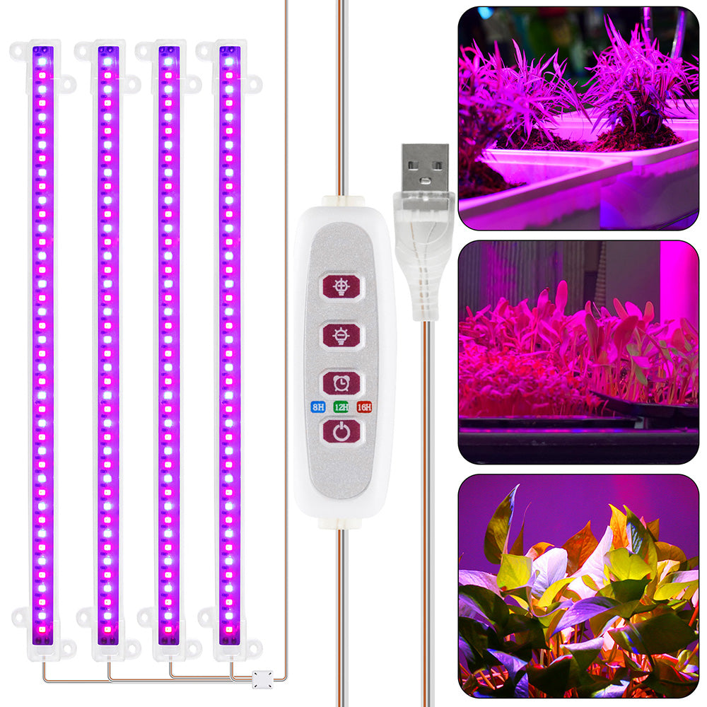 1/2/3/4 LED Grow Light Strips for Indoor Plants Red Blue Full Spectrum USB Phyto Lamp Timer Dimmable Seedlings Flower Lamp Bar