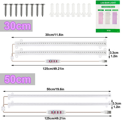 1/2/3/4 LED Grow Light Strips for Indoor Plants Red Blue Full Spectrum USB Phyto Lamp Timer Dimmable Seedlings Flower Lamp Bar