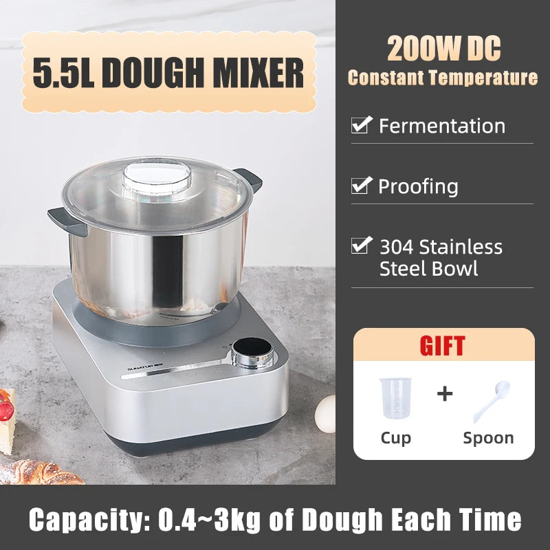 SUNATUR Kneader 8L/5.5L Stand Mixer Electric Dough Mixer Kitchen Processor Machine for Kneading Home Appliance for Baking