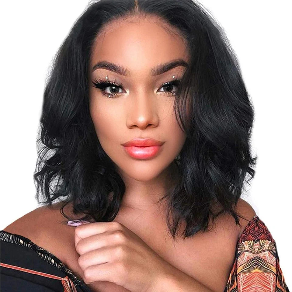 Body Wave Bob Wig 13x5x1 Peruvian Body Wave Lace Front Wigs Natural Color Preplucked Human Hair Lace Wigs For Black Women