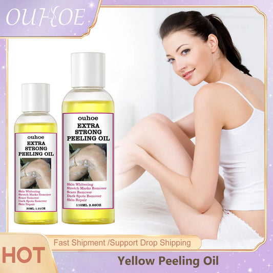 Bleaching Yellow Peeling Oil Brighten Lighten Dark Skin Bleach Remove Arm Legs Melanin Dead Skin Removal Exfoliating Peeling Oil