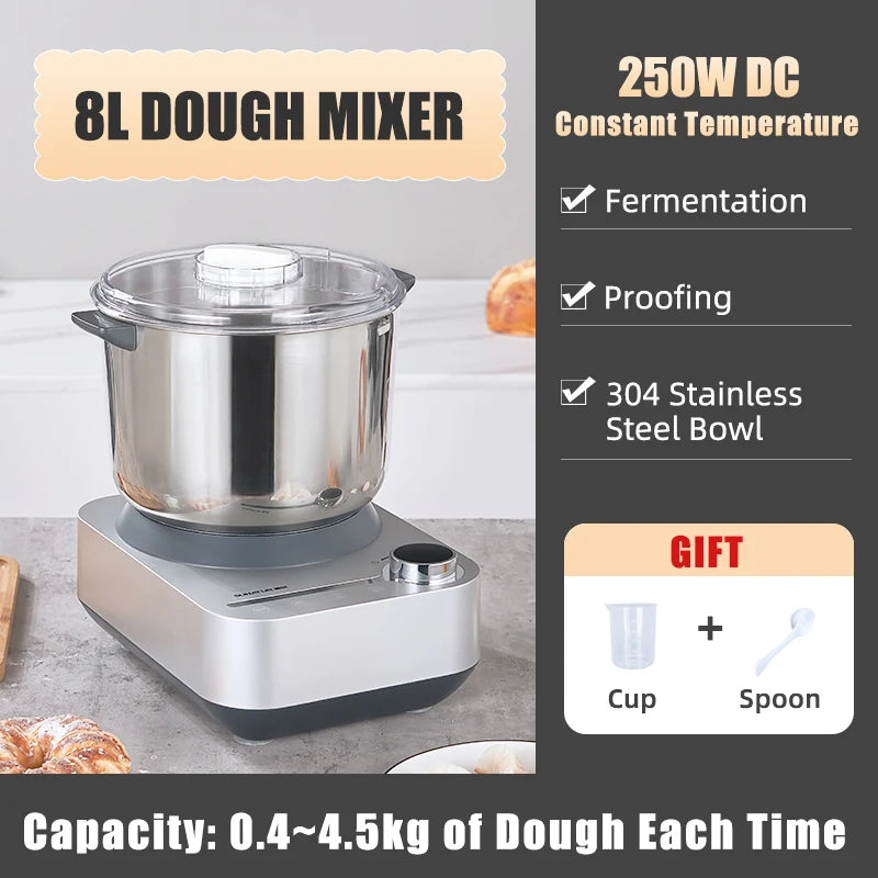 SUNATUR Kneader 8L/5.5L Stand Mixer Electric Dough Mixer Kitchen Processor Machine for Kneading Home Appliance for Baking