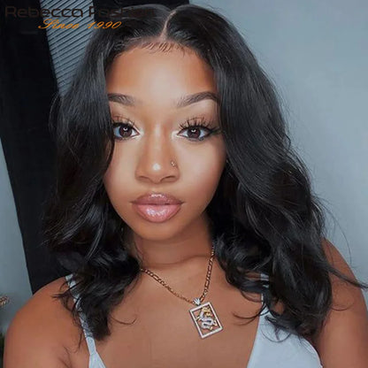 Body Wave Bob Wig 13x5x1 Peruvian Body Wave Lace Front Wigs Natural Color Preplucked Human Hair Lace Wigs For Black Women