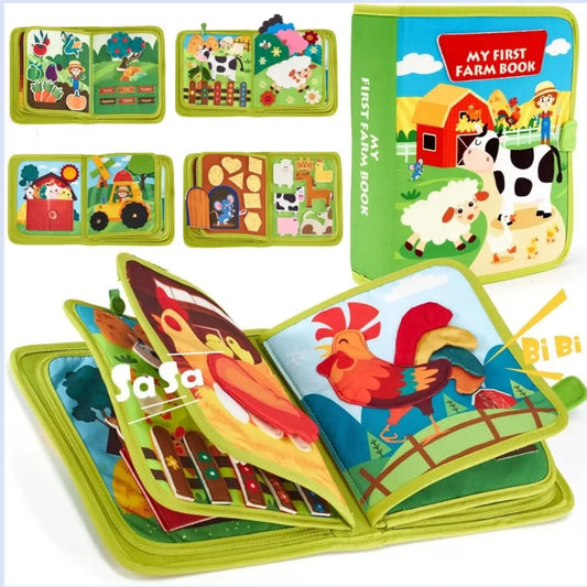 Toddlers Montessori Toys Farm Animal Story Busy Cloth Book Preschool Learning Fine Motor Toys Kids Early Education Felt Book