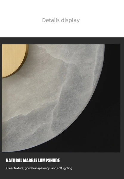 Modern Alabaster round Wall lamp marble stone indoor living room bedroom bedside kitchen Light corridor home decoration lighting