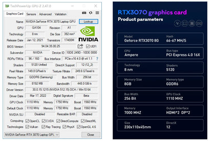 USED RTX 3070 8G Graphics Card Non LHR 256 Bit GDDR6 Video Cards HDMI-Compatible DP Nvidia 8GB Mining Laptop GPU Game Card