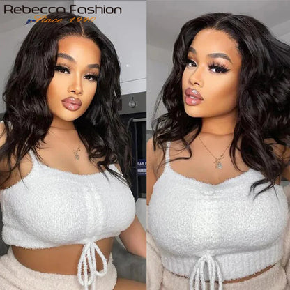 Body Wave Bob Wig 13x5x1 Peruvian Body Wave Lace Front Wigs Natural Color Preplucked Human Hair Lace Wigs For Black Women