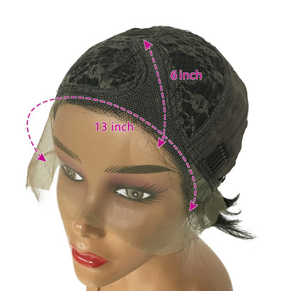 Straight Pixie Cut Wig Transparent Lace Human Hair Wigs Short Bob Wig T Part Lace Wig Prepluck Brazilia Human Hair For Women