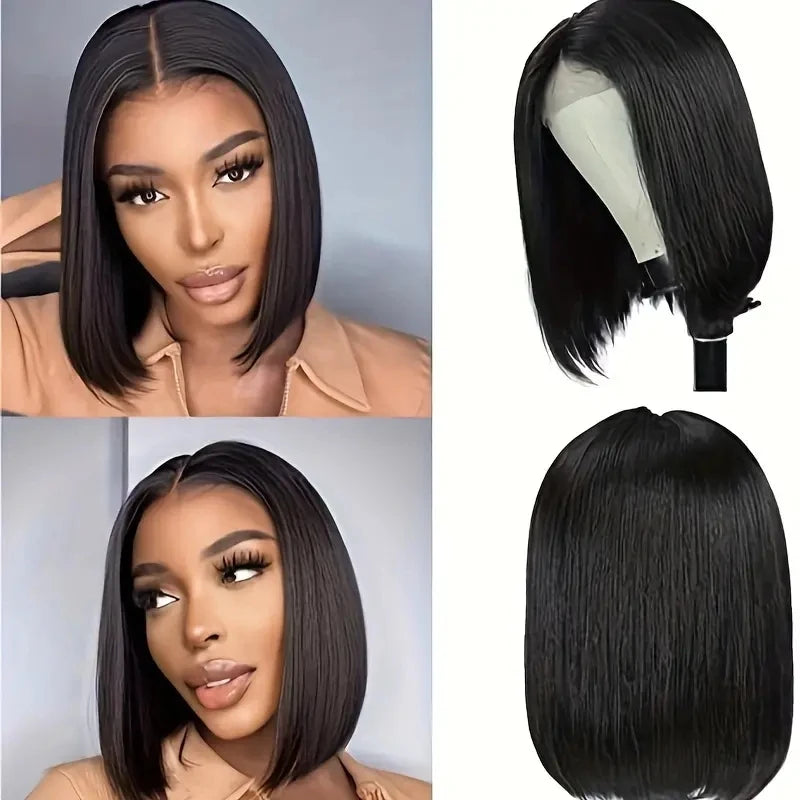 Bob Wig 13x4 Lace Front Wigs 180 Density Short Bob Wigs HD Lace Frontal Wig Brazilian Human Hair for Women Natural Black