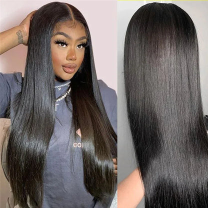 13x6 Hd Transparent lace frontal wig Human Hair pre plucked Straight Wigs 100% Natural 30 40 inch Brazilian Wigs For Women