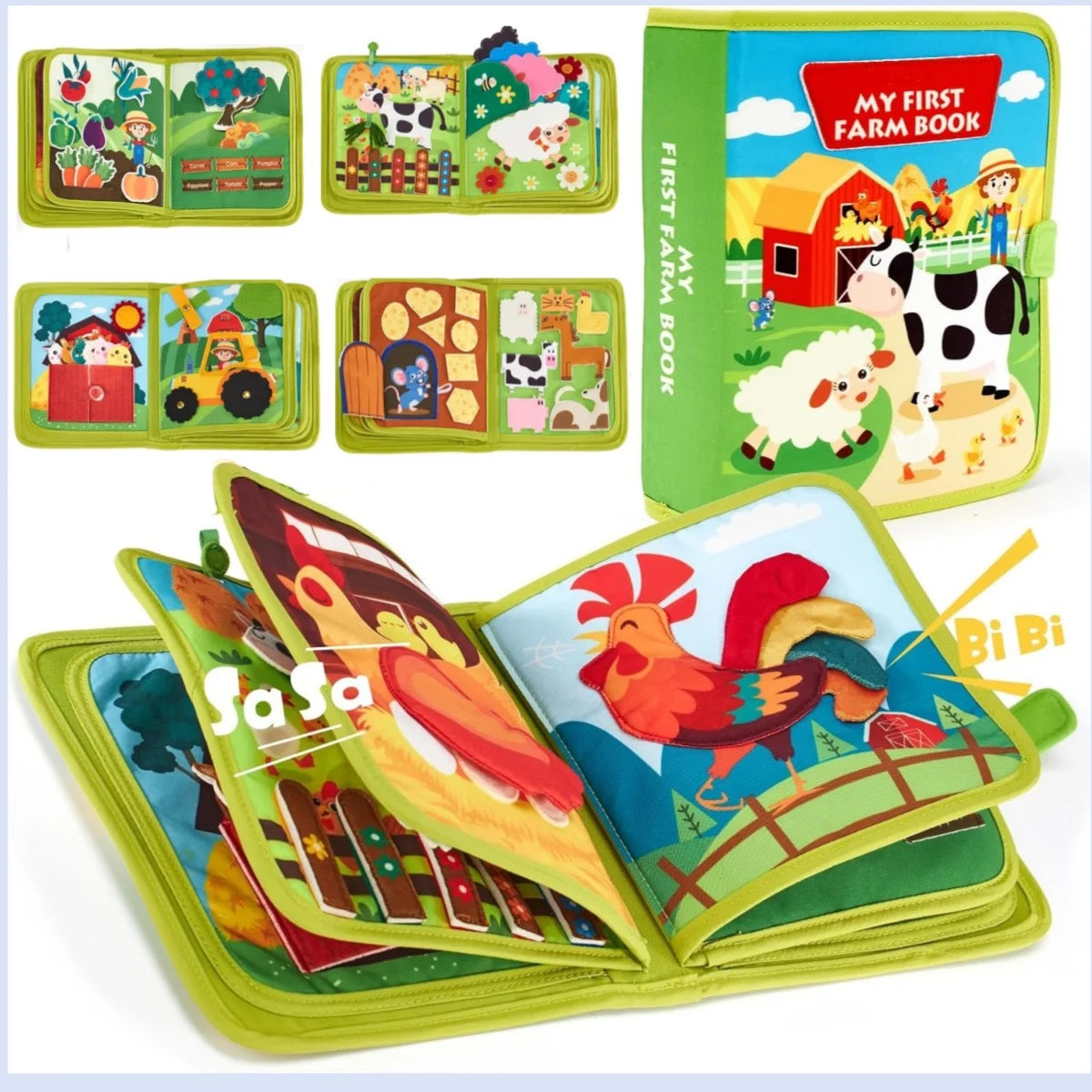 Toddlers Montessori Toys Farm Animal Story Busy Cloth Book Preschool Learning Fine Motor Toys Kids Early Education Felt Book