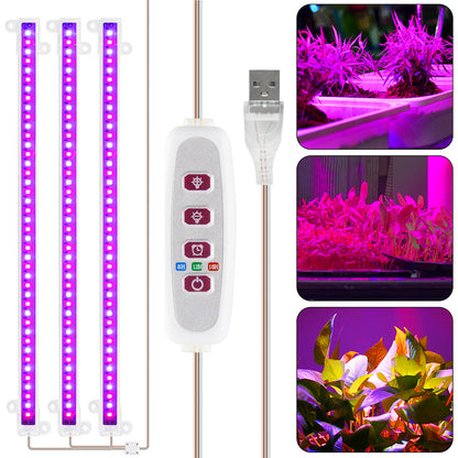 1/2/3/4 LED Grow Light Strips for Indoor Plants Red Blue Full Spectrum USB Phyto Lamp Timer Dimmable Seedlings Flower Lamp Bar