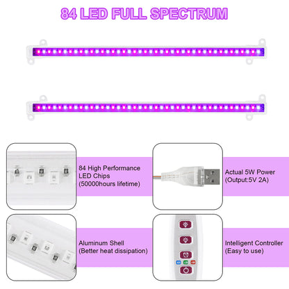 1/2/3/4 LED Grow Light Strips for Indoor Plants Red Blue Full Spectrum USB Phyto Lamp Timer Dimmable Seedlings Flower Lamp Bar