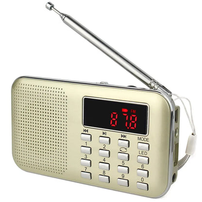 EONKO L-218AM AM/FM Radio Speaker with TF USB AUX Flashlight Rechargeable Battery