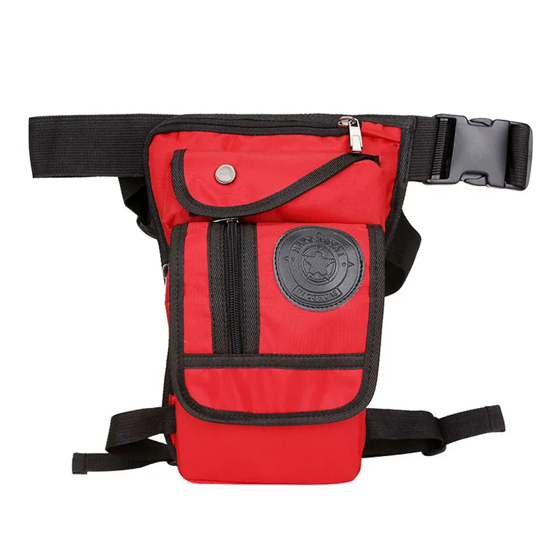 Men Waterproof Nylon Drop Leg Bag Fanny Waist Pack Thigh Belt Hip Bum   Motorcycle Riding Multi-purpose Pouch