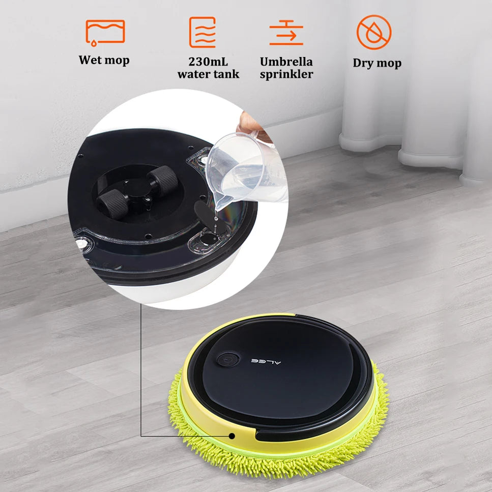 ALEE Mopping Robot Sweep Cleaner 4000mAh 230 mL Water Tank 300 Minutes Dry and Wet Washing Cloth Scrubber Machine For Floor