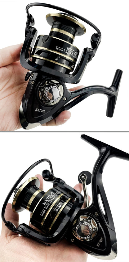 High-Quality Metal Spool Saltwater 5.2:1/4.7:1 High Speed Reel Waterproof Suitable for Pike Fishing 2000-7000Sreies