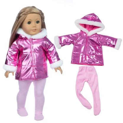 Winter clothes For 18 inch American Girl Doll Jackets+Pants and Doll accessories Children best Gift (Shoes are not included)