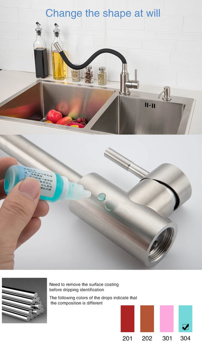 ULA Stainless Steel Kitchen Faucet Kitchen Sink Faucet Hot Cold Water Sink Mixer Tap Colorful Hose Tap Crane Torneira