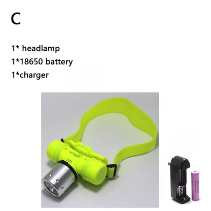 Diving Headlamp T6 LED Underwater Diving Headlight 3800 Lumen 10w Dive Flashlight Head Light Torch + battery/Charger/box