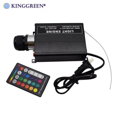 1X High Brightness RGB LED lighting 16W fiber optic light engine with 24key RF remote controller