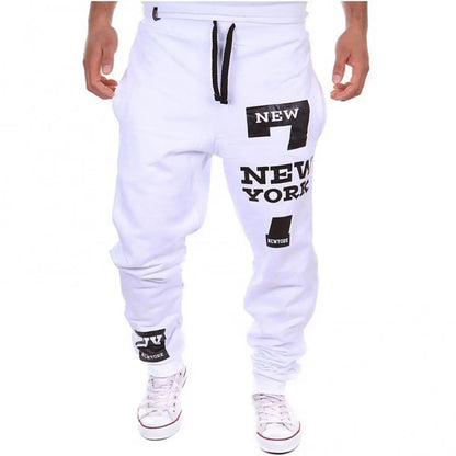 Autumn Winter Pants Men Casual Jogger Number 7 Printed Letter Drawstring Sweatpants Trousers Pants Jogging Pants Streetwear