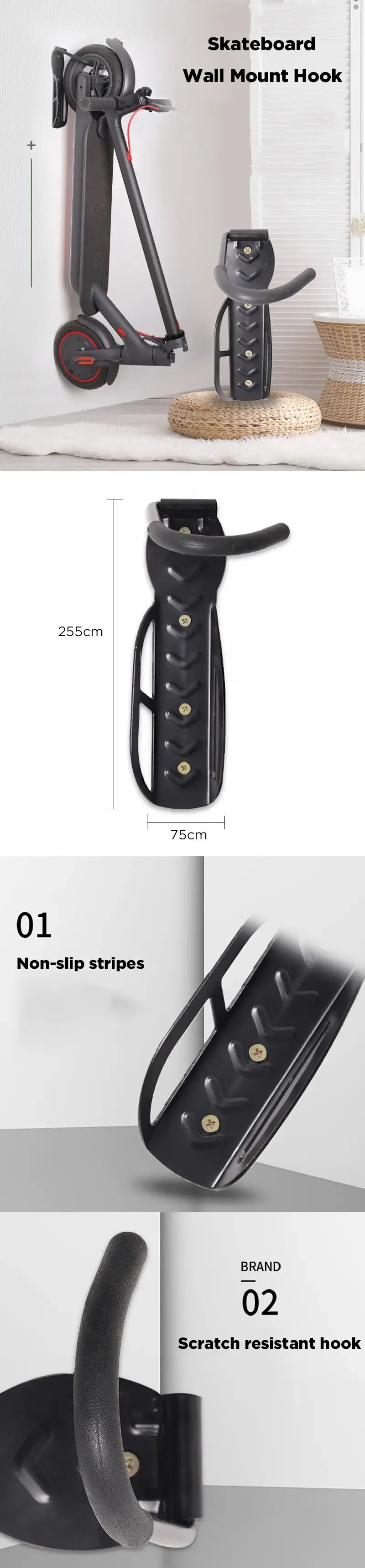 Scooter Wall Holder For Xiaomi M365 For Ninebot Max G30 ES1 ES2 Electric Storage Hanger Stand Load 50kg