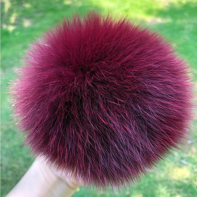 Real natural fox fur pompom raccoon fur pom pom for hat beanies For Caps Bags Scarf