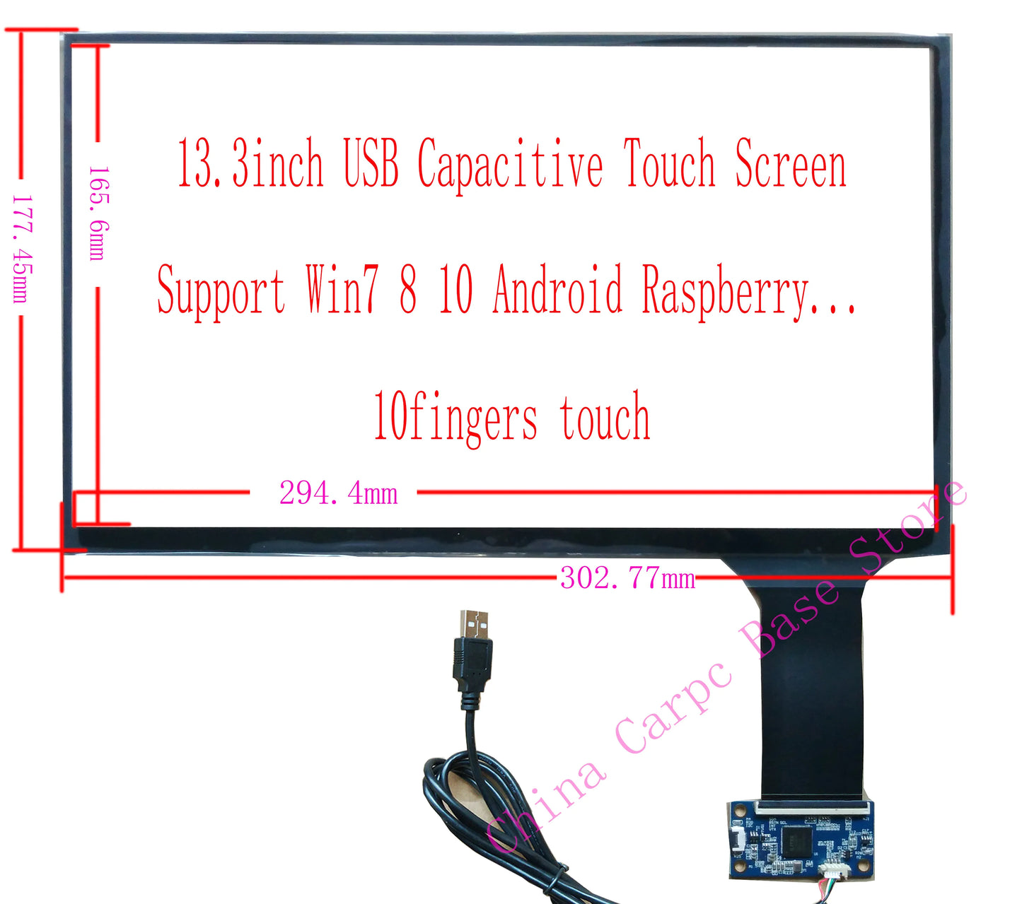 10.1/11.6/12.5/13.3/14/15.6/16 Inch USB Capacitive Touch Screen Sensor Digitizer Glass10Fingers Raspberry Pi Windows Hand Writer