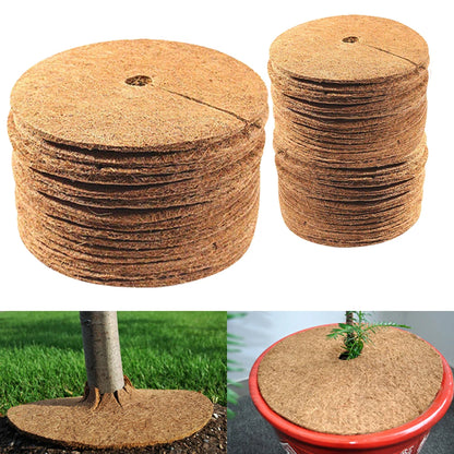 5pcs Coconut Shell Fiber Plant Anti-weed Mat Potted Soil Moisturizing Covering Film Tree Trunk Protector 25/30/35/40/45cm Size