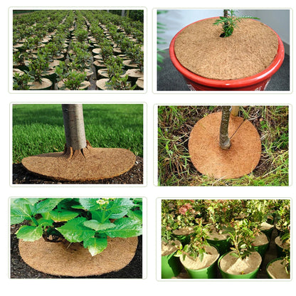 5pcs Coconut Shell Fiber Plant Anti-weed Mat Potted Soil Moisturizing Covering Film Tree Trunk Protector 25/30/35/40/45cm Size