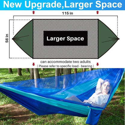 Camping Hammock with Bug Net and Rainfly Tarp,118x118in Portable Waterproof and UV Protection Hammock Tent for Indoor, Outdoor