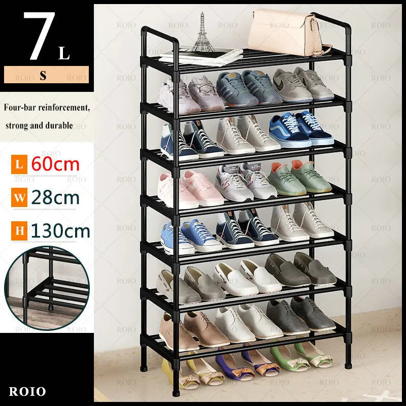 Simple Shoe Rack Metal Shoe Shelf Footwear Shoe Rack Living Room Space Saving Shoes Organizer Stand Holder Black Shoe Shelf