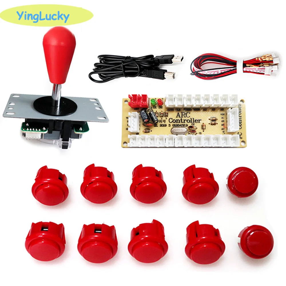 ARCADE, Arcade joystick DIY Kit Zero Delay USB Controller SANWA 8 Way Joystick 30mm Push Buttons, botões para PC, Raspberry Pi