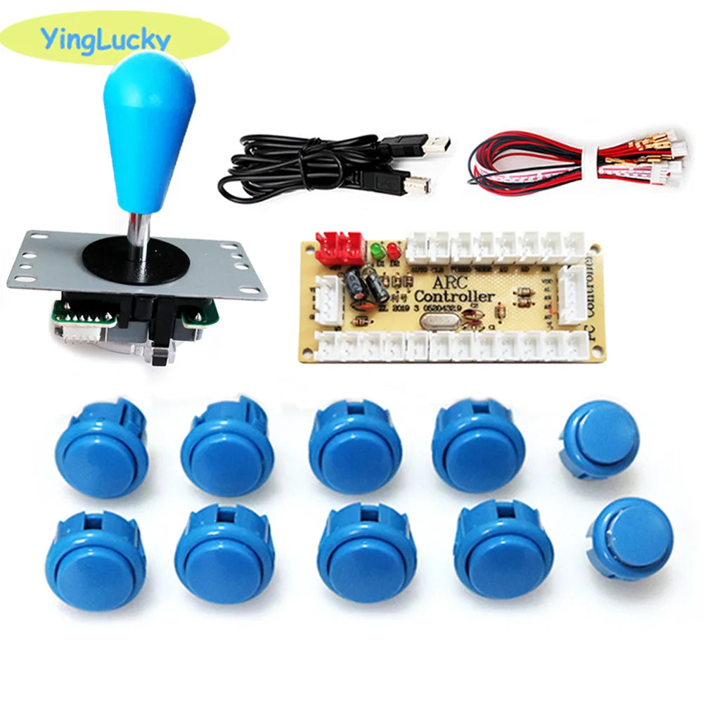 ARCADE, Arcade joystick DIY Kit Zero Delay USB Controller SANWA 8 Way Joystick 30mm Push Buttons, botões para PC, Raspberry Pi