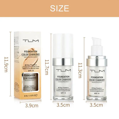 TLM Foundation Magic Color Changing Foundation Liquid Soft Matte Long Lasting Hydrating Makeup Base maquiagem