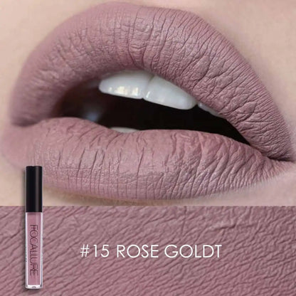 FOCALLURE Waterproof Liquid Lipstick Batom Red Velvet Lip Tint Brown Nude Matte Colourful Lipstick Makeup Cosmetics Maquiagem