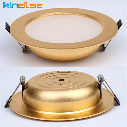 Ultra-thin LED Ceiling Downlight Gold Recessed 5W/7W Luxury Bathroom Bedroom Living Room Shop Home Spot Lighting Fixtures AC220V