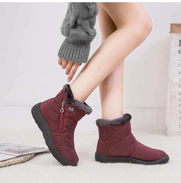 Snow Women Boots Comfortable Women's Boots Waterproof Women Shoes Zipper Shoes Woman Soft Fur Women's Winter Boots Botas Mujer