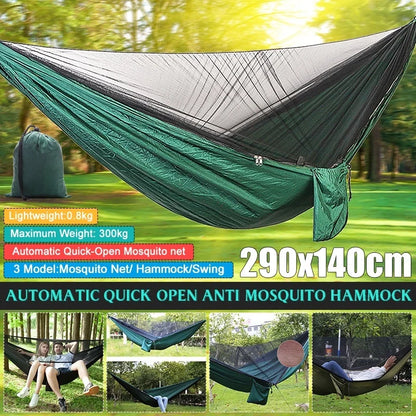 Camping Hammock with Bug Net and Rainfly Tarp,118x118in Portable Waterproof and UV Protection Hammock Tent for Indoor, Outdoor