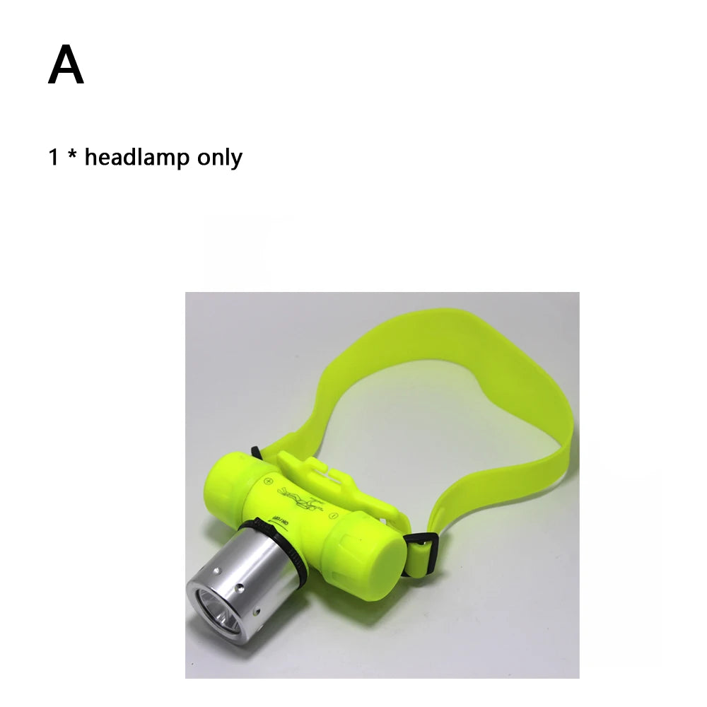 Diving Headlamp T6 LED Underwater Diving Headlight 3800 Lumen 10w Dive Flashlight Head Light Torch + battery/Charger/box