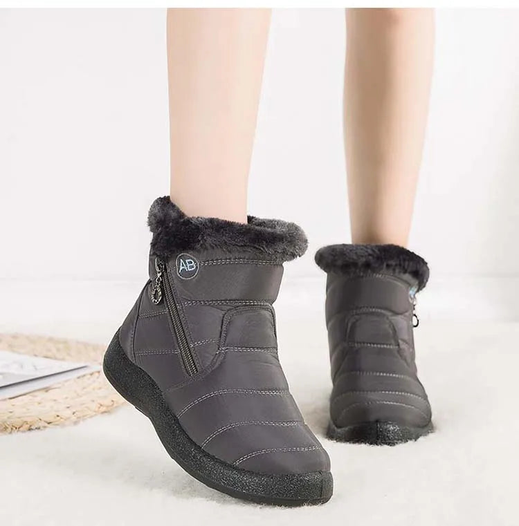 Snow Women Boots Comfortable Women's Boots Waterproof Women Shoes Zipper Shoes Woman Soft Fur Women's Winter Boots Botas Mujer