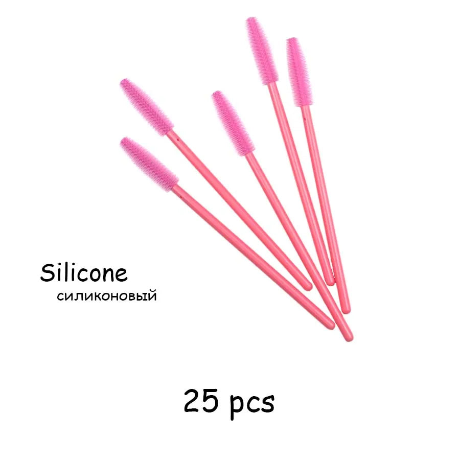 5/25 PCS Silicone Mascara Wands Applicator Disposable Eyelash Brushes Comb Beauty Makeup Brush For Women Eyelash Extension tools