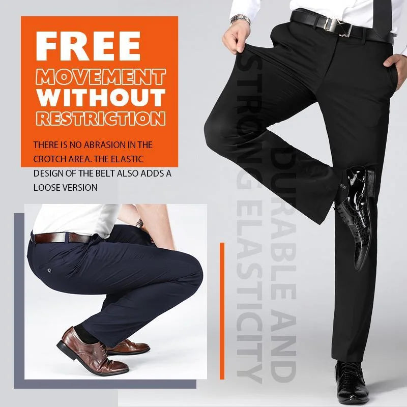 High Stretch Men's Classic Pants Spring Summer Casual Pants High Waist Trousers Business Casual Pants Dropshipping