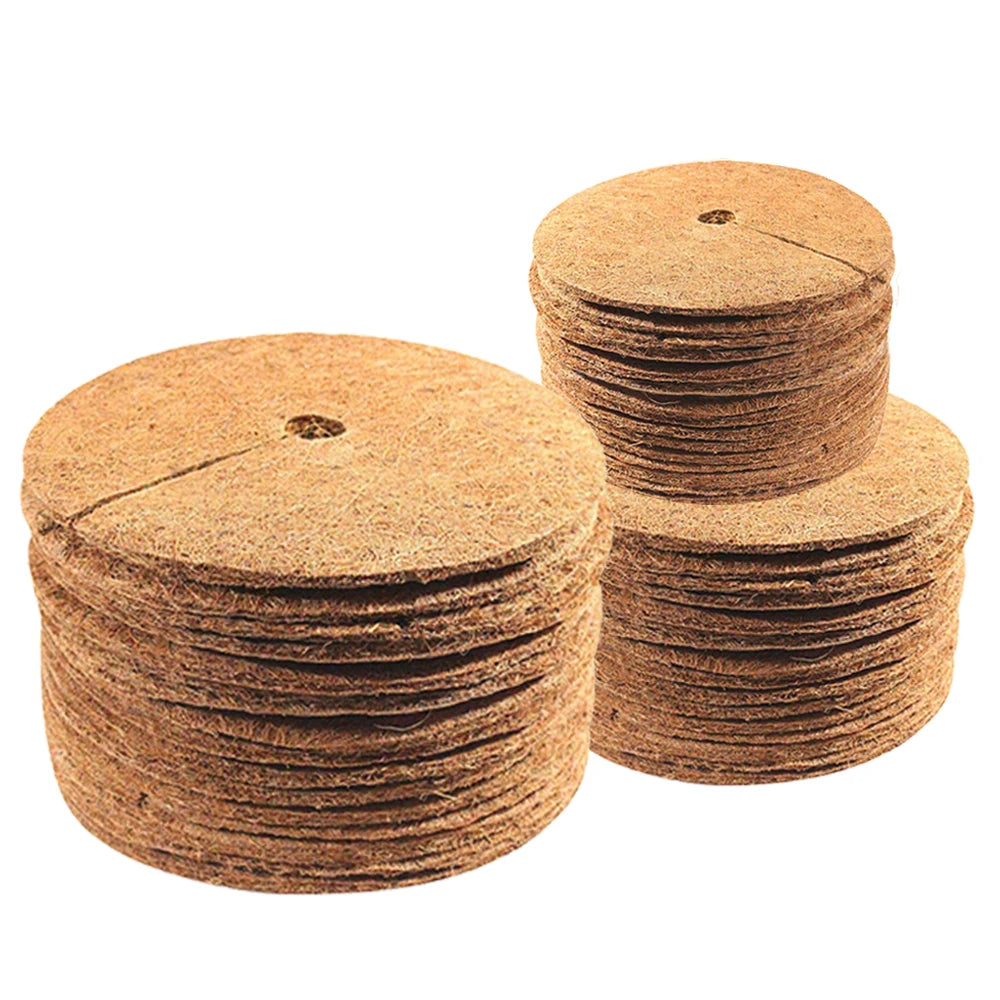 5pcs Coconut Shell Fiber Plant Anti-weed Mat Potted Soil Moisturizing Covering Film Tree Trunk Protector 25/30/35/40/45cm Size