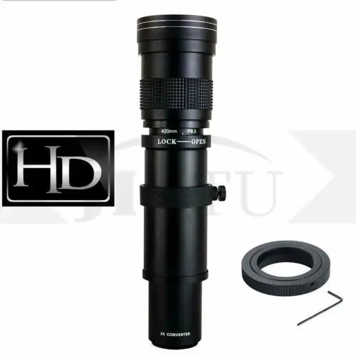 JINTU 420-800mm Manual Telephoto Zoom Lens F/8.3 for Canon SLR Cameras 4000D 1200D 80D 90D 60D 70D T5i T6i T6s T7 T7I 7D 5D IV