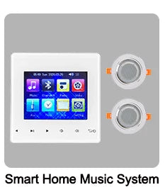 Smart Home Mini Touch Key Audio Bluetooth Wall Amplifier 2*20W Fm Radio Doorbell with Coxial Ceiling Speaker PA System Bathroom