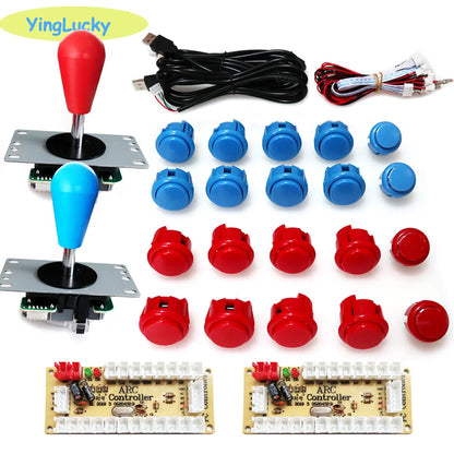 ARCADE, Arcade joystick DIY Kit Zero Delay USB Controller SANWA 8 Way Joystick 30mm Push Buttons, botões para PC, Raspberry Pi