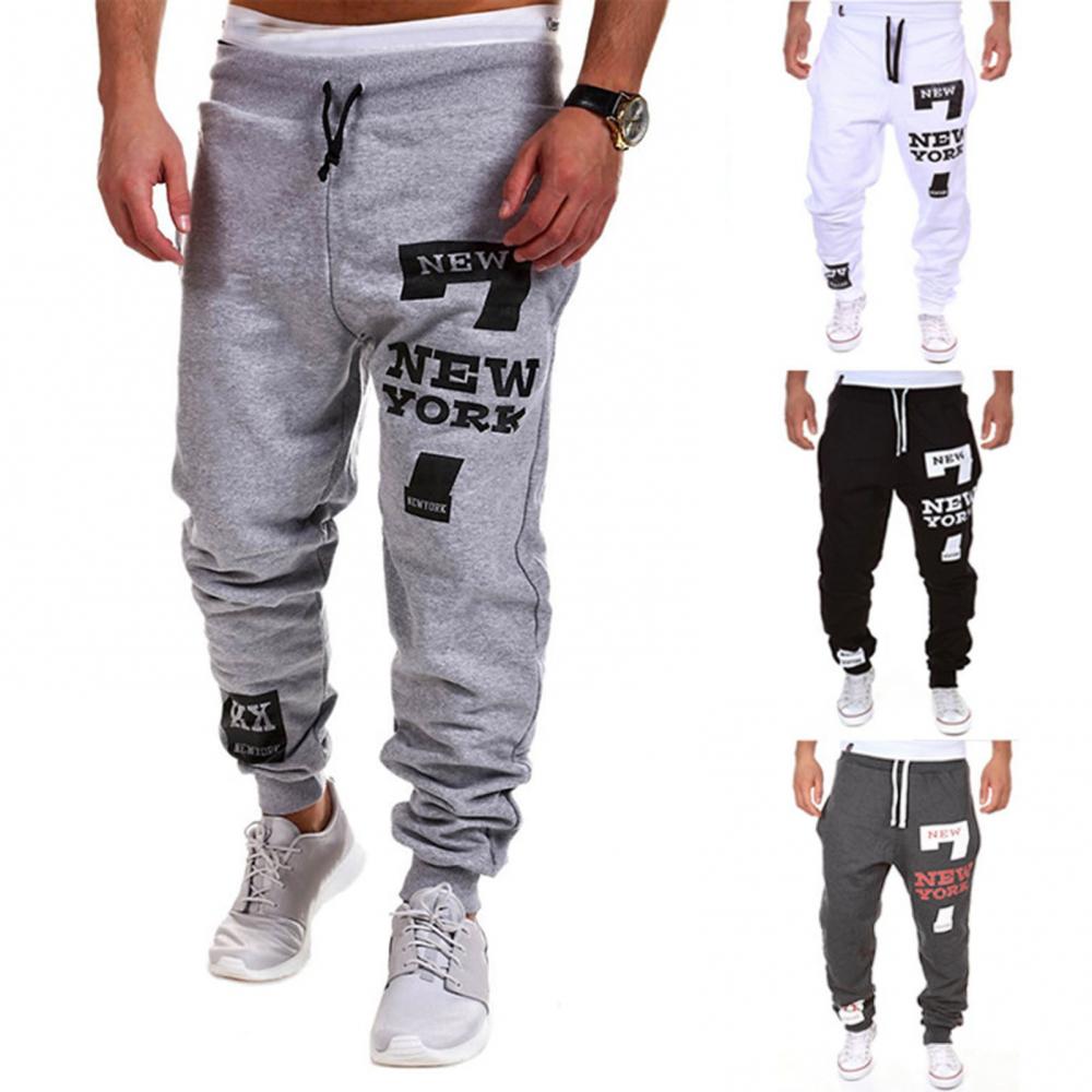 Autumn Winter Pants Men Casual Jogger Number 7 Printed Letter Drawstring Sweatpants Trousers Pants Jogging Pants Streetwear