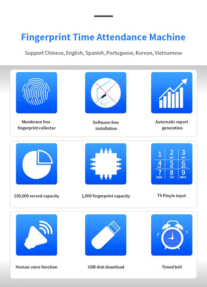 YK&SCAN Biometric Fingerprint Time Attendance Clock Recorder Employee Recognition Device Electronic